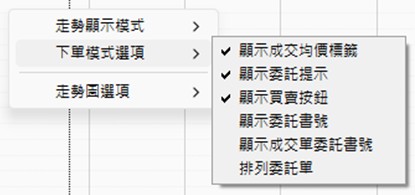 下單模式選項
