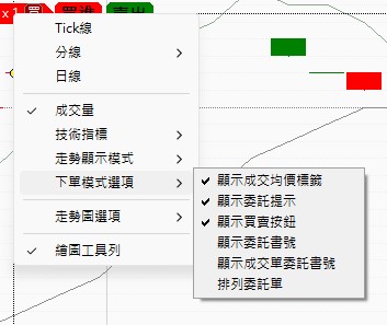 下單模式選項
